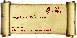 Gajdics Múzsa névjegykártya